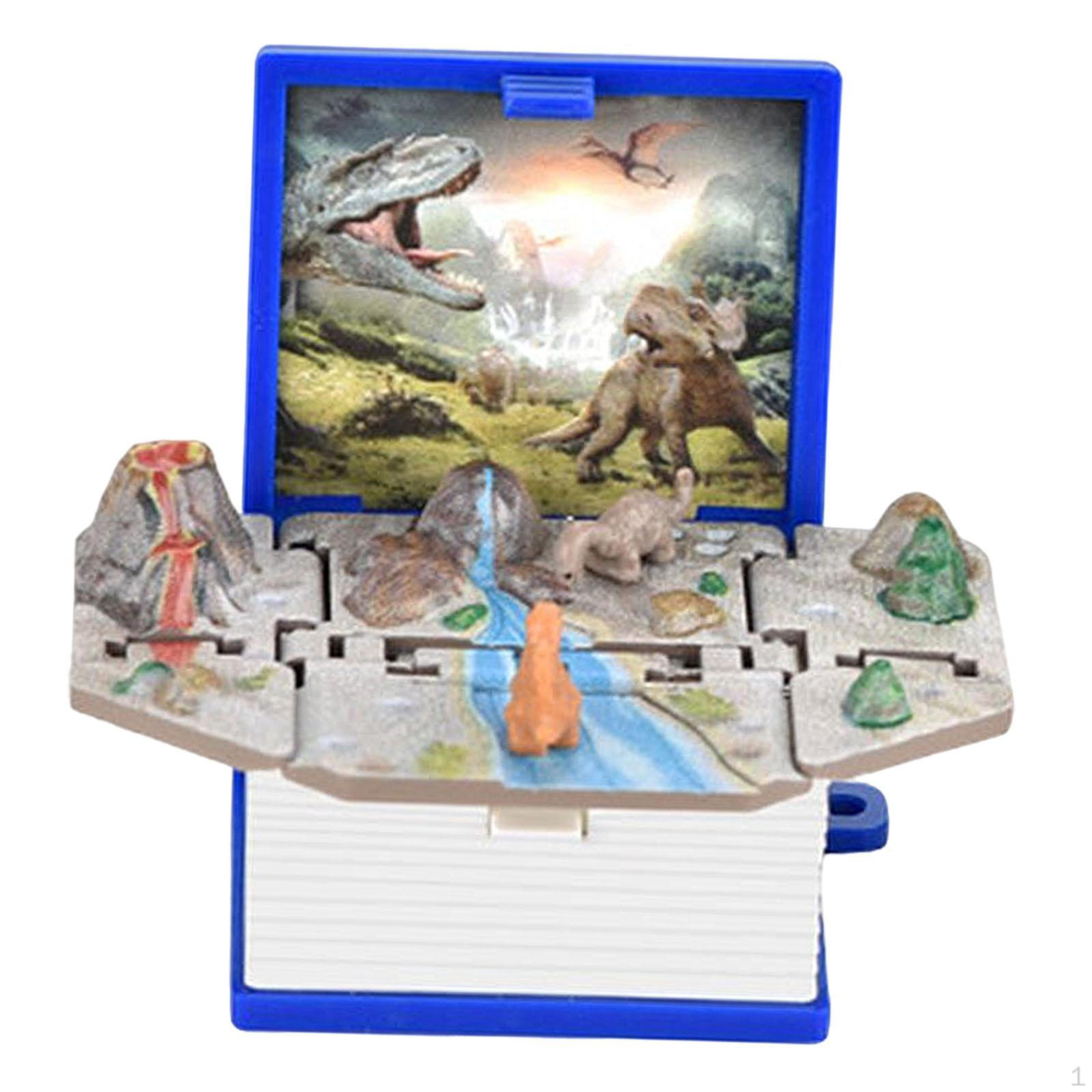 

Foldable Figure Book Key Chain Finger Toy for Birthday Gift Children Kids Dinosaur Blue