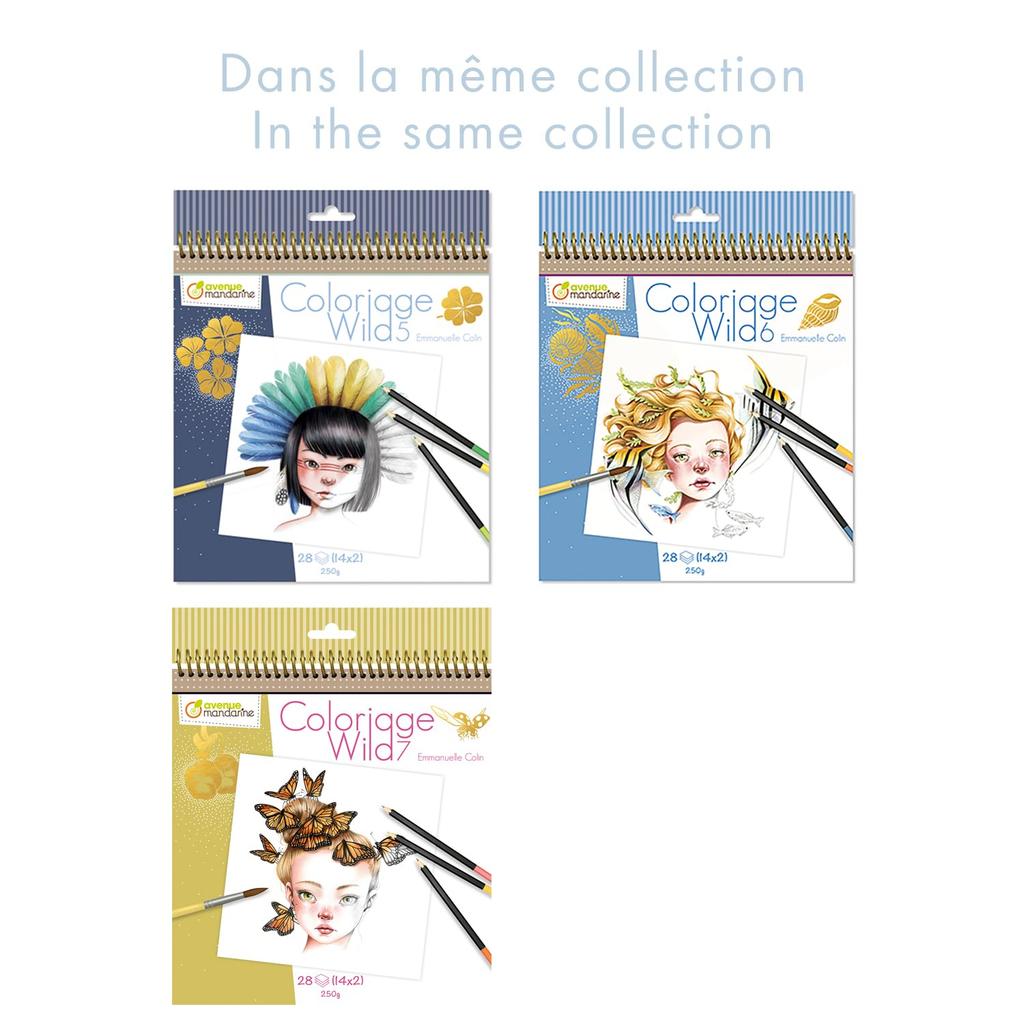 Avenue Mandarin Coloring Book Wild 6 and Sea Coloring Book for Adults Avenue Mandarin avmgy124 Light Blue (Girls Creatures)