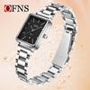Women's Retro Square Watch Simple Three Needle Waterproof Calendar Display Light Luxury Elegant Quartz Watch