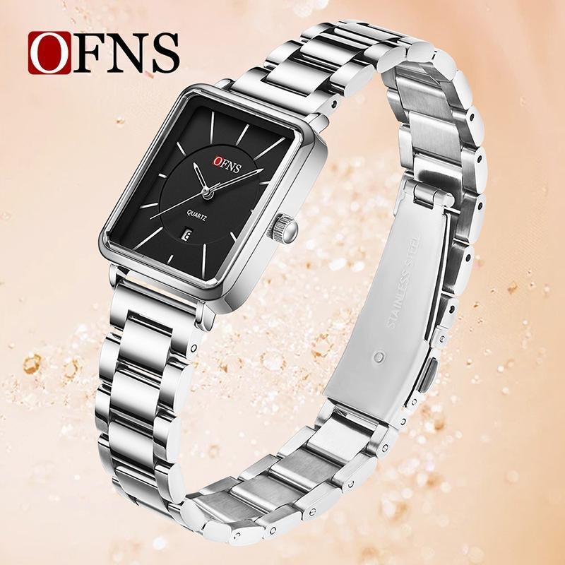 Women's Retro Square Watch Simple Three Needle Waterproof Calendar Display Light Luxury Elegant Quartz Watch