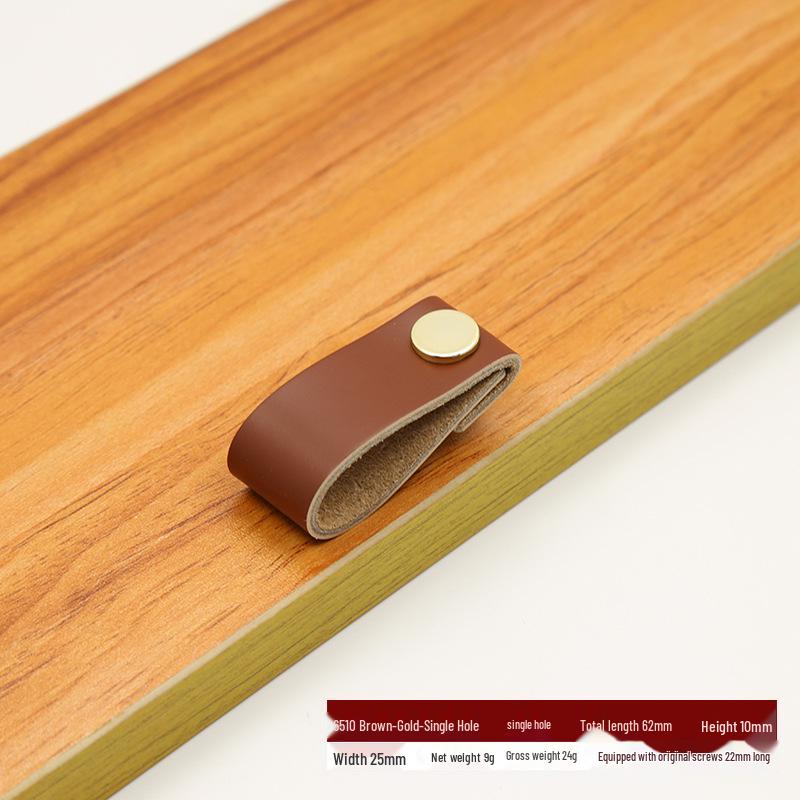 Brown Leather Handle for Cabinets, Wardrobes, Drawers, Boxes, and Luggage