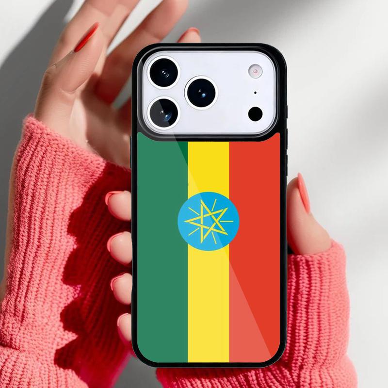 Ethiopia Flag Phone Case for iPhone 17 16 15 14 13 Pro Max Back Cover for 12 11 Pro Coque