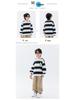 Boys' Fleece-Lined Striped Crewneck Hoodie - 2025 Autumn/Winter, Thick Long-Sleeve, Fashionable for Older Children