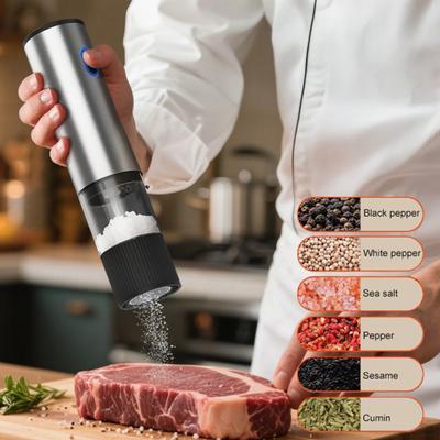 Electric Salt And Pepper with LED Coarseness Salt Grinder Light Adjustable Grinder Set Rechargeable Pepper Grinder