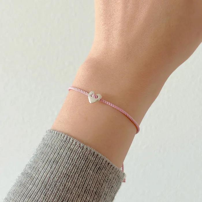 925 Silver Rope Heart Bracelet