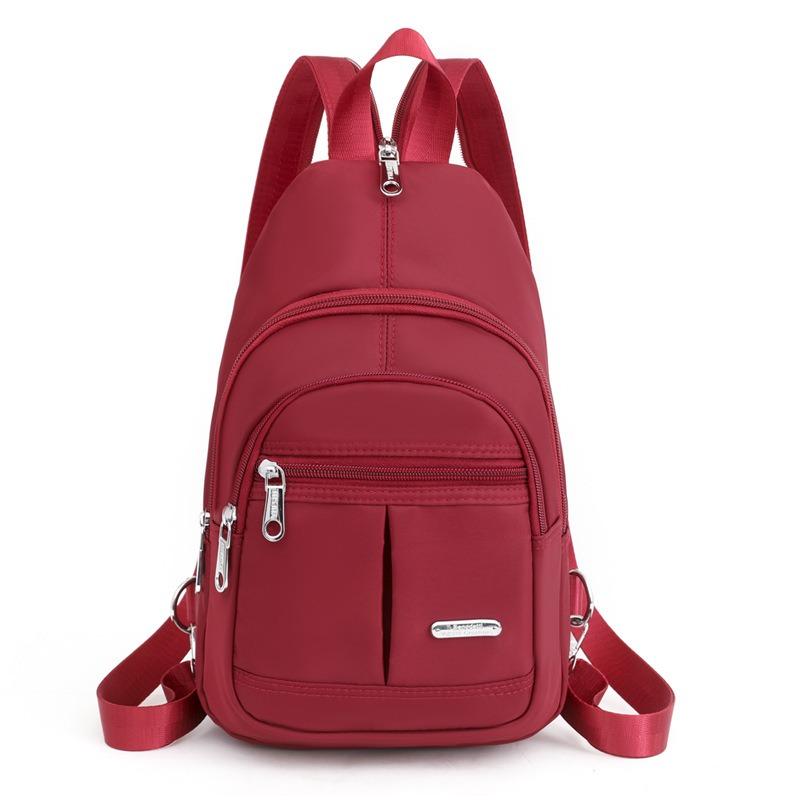 Trendy multi-functional shoulder bag backpack women's bag simple and versatile nylon lightweight men's and women's breast bag fashion