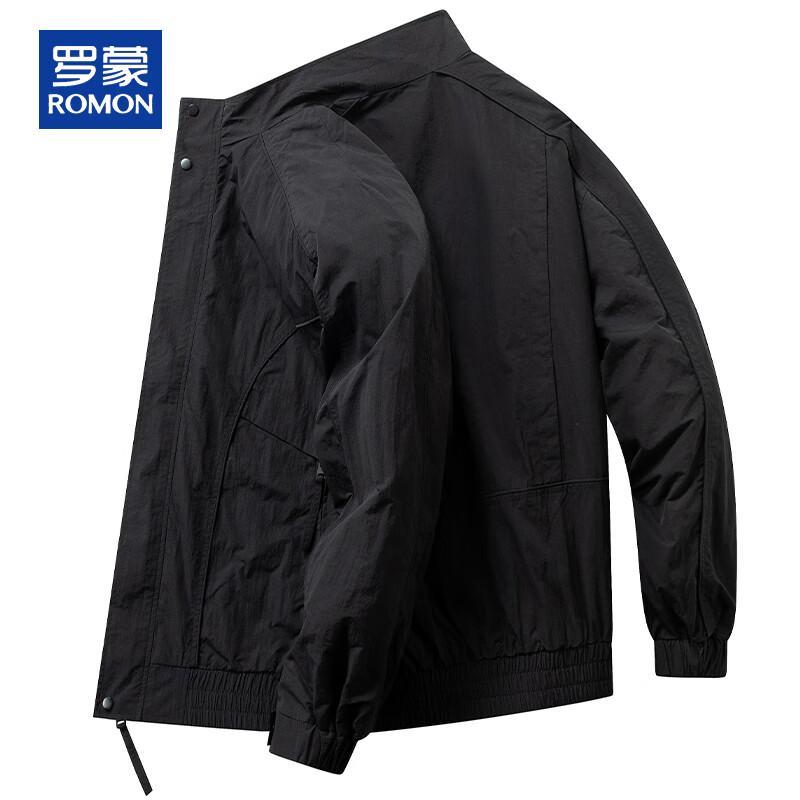 ROMON Men's Stand-up Collar Casual Zipper Jacket
