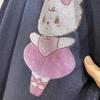 Camiseta de Algodão Feminina de Verão com Estampa de Coelho de Desenho Animado: Solto, Confortável, Manga Curta, Comprimento Médio