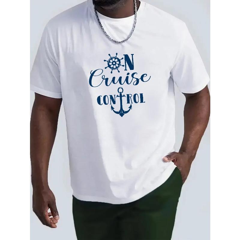 

European sizes Trend Patterns, Trend Letters, Rudder, Wrinkle - Men s T-Shirt - Front Shoulder Fit 4XL білий
