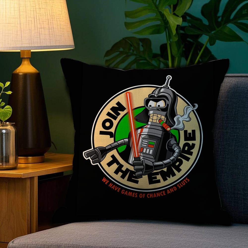 F-Futurama B-Bender Cool Kissenbezug Zuhause Beidseitiger Druck Kurzplüsch Farbecht Mikrofaser Kissenbezug
