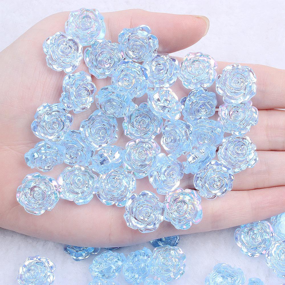 Solid Color Resin Rose Pearl Stickers for DIY Phone & Jewelry Accessories