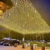 Waterproof Outdoor LED Icicle Curtain Lights - Colored, Low Voltage, Perfect for Shopping Mall Decoration