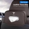 Car Tissue Box Holder Leather Car Center Console Armrest Napkin Case Sun Visor Backseat Bag For Tesla Model 3 Y  S X Cybertruck