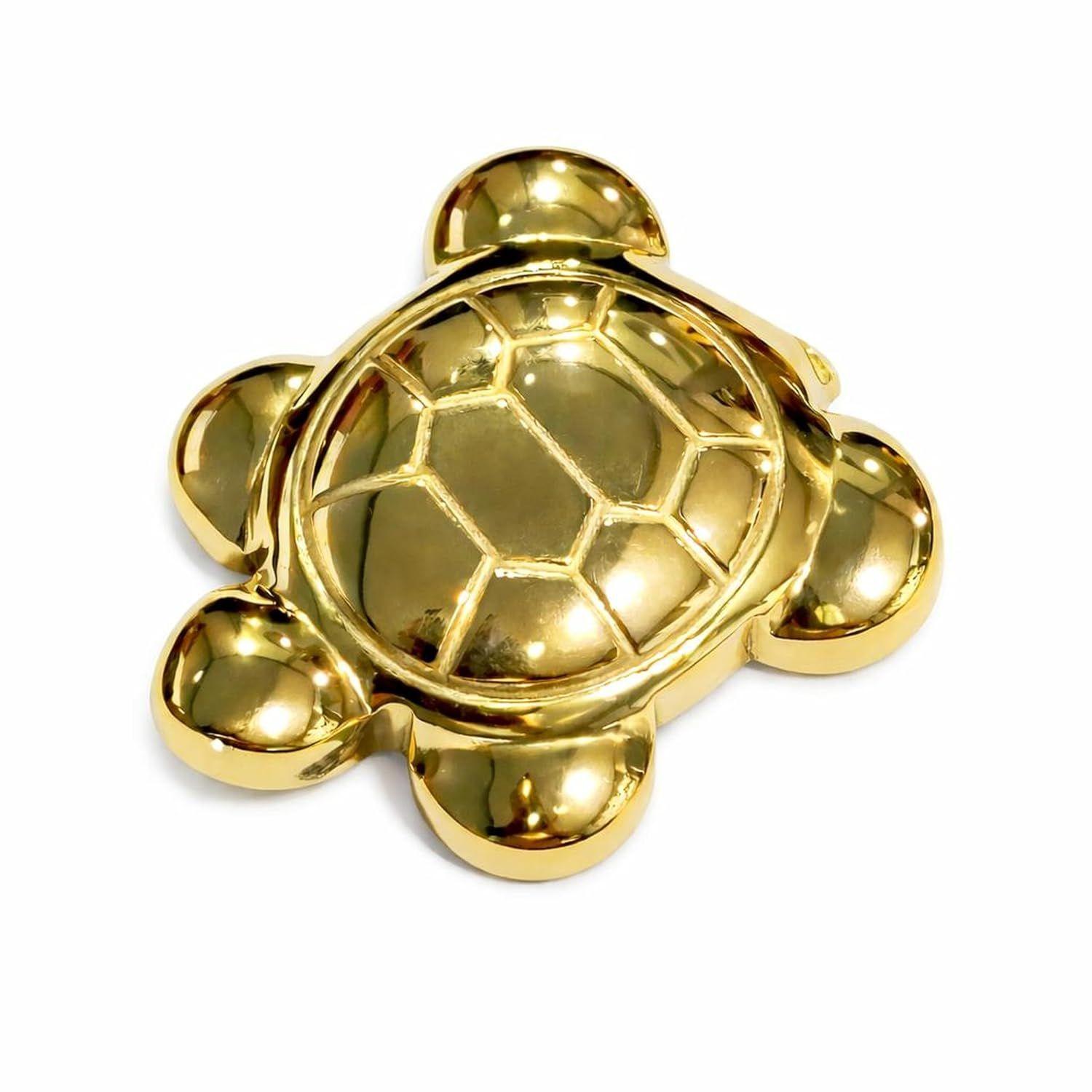 Pyrite Feng Shui Turtle 25mm Healing Crystal Tortoise (Kachua) Showpiece | Good Luck, Money