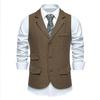 Herren Retro Tweed Stoff Jacquard Anzugweste Reverstaschen Ärmellos Einreihig Weste Slim Fit Casual Business Jacke
