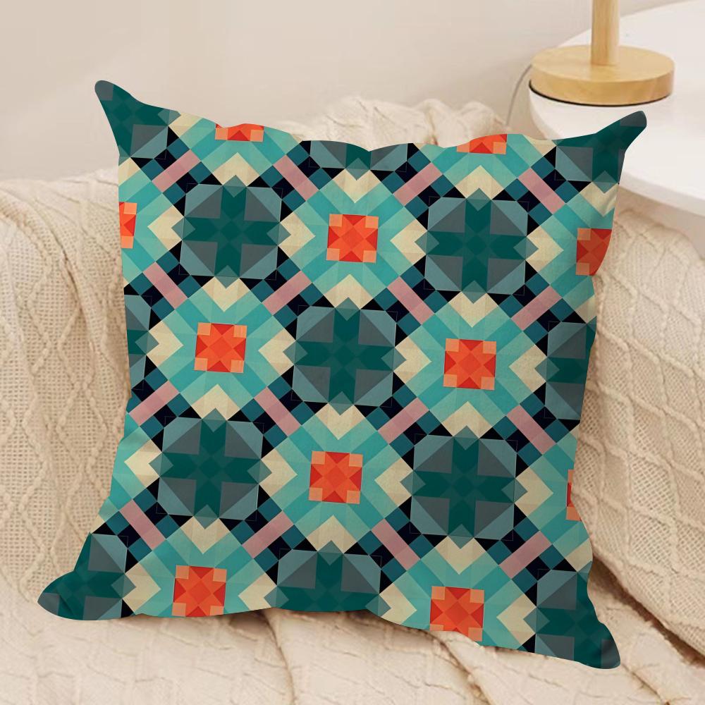 Symmetrical Pattern Cushion Cover Pillowcase Ultra Soft Skin Friendly Fabric Cloud Like Comfort Concealed Zipper