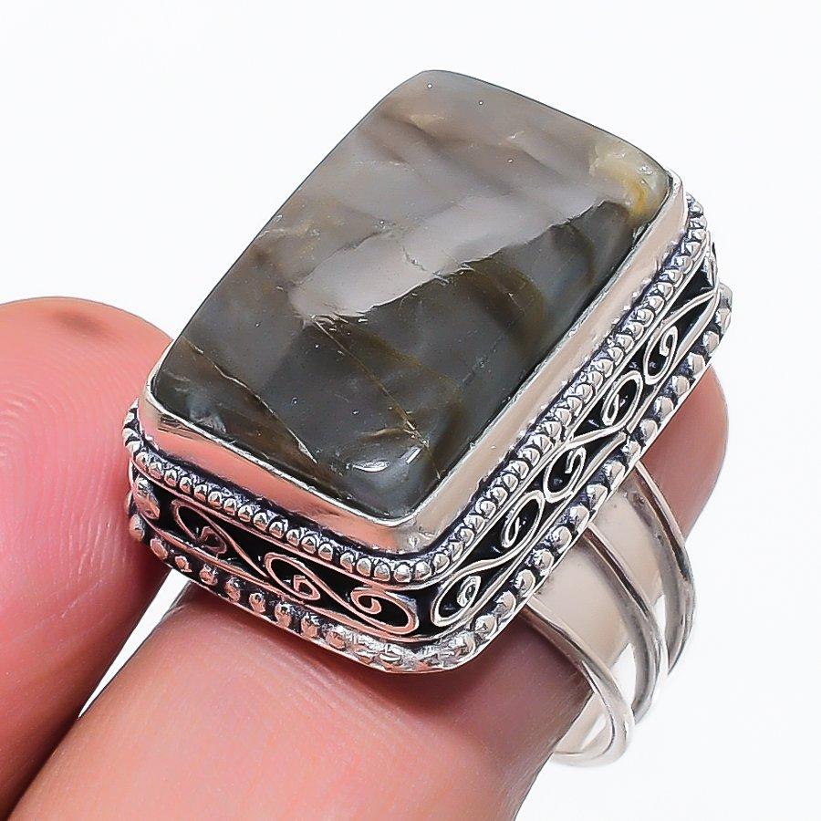 Labradorite Gemstone 925 Sterling Silver Jewelry Ring Size 8
