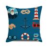 Watercolor Maritime-themed Logo Digital Printing Short Plush Pillow Covers for Car Sofa Office Cushion Cover Home Goods