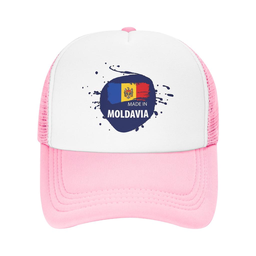 Summer Mesh Sun Hats Ripped Rip Open Moldova Flag Palm Summer Baseball Cap Trucker Hat Female Male Sun Visor Baseball Caps