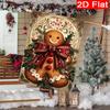 2D Flat - 2D Flat - 2D Flat Christmas Retro Line Draft Gingerbread Man Garden Flag (2)- Outdoor Garden Flag Double-Sided Home Decoration Courtyard Dec