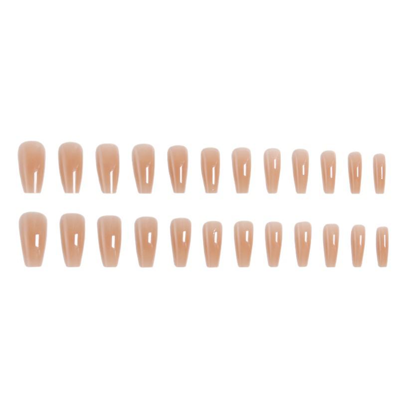 Ice-Clear Nude Ballet Nail Art Medium-Length Press-On Tips