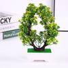 Simulated Heart Shaped Chrysanthemum Fake Flowers Plants Potted Desktop Decor