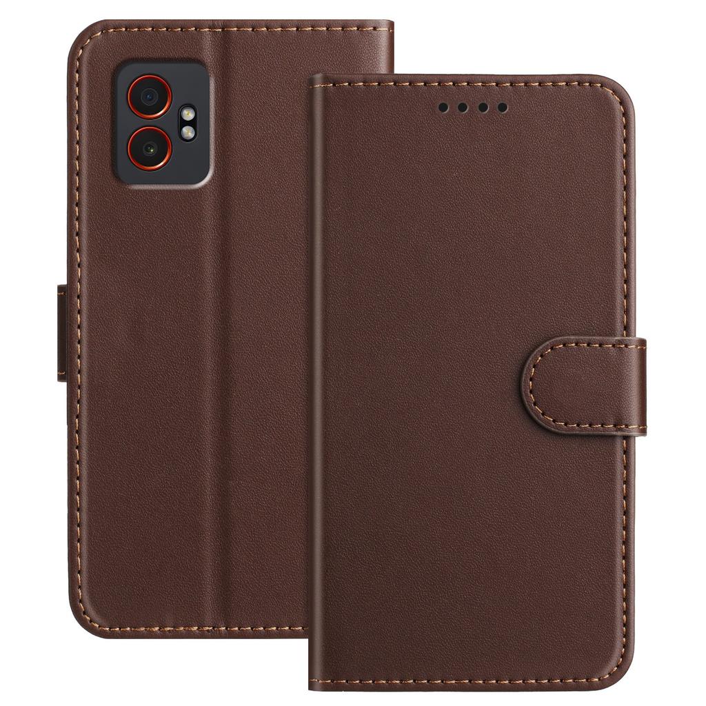 For Samsung Galaxy XCover7 Pro Leather Case Wallet Stand Solid Color Anti Drop Phone Cover