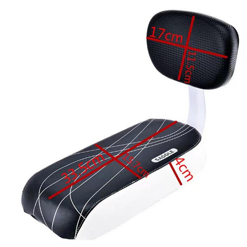 Bike Saddle Pad Bike Child Seat With Back Rest Bike Back Seat Bicycle Rear Rack Saddle Pu Leather Soft Cushion For Cycling Parts