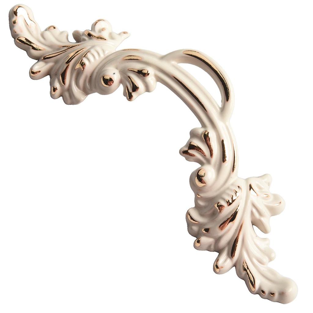 Door Handle Chrome White Zinc Alloy Cabinet Handle Retro Elegant Design Zinc Alloy Material Furniture Enhancement
