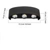 6 Watts (Pack of 1) 6 Ray Oval Up-Down Outdoor LED Outdoor Waterproof IP65 Exterior Wall Step Light Fixture Waterproof Lamp Warm White
