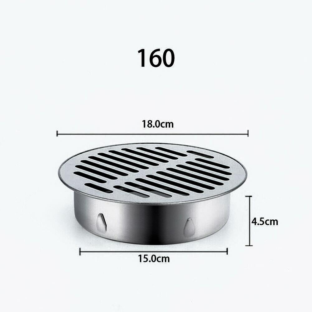 Outdoor Balcony Floor Drain 304 Stainless Steel Thick Drainage Roof Round Flat Floor Drain Cover Rain Pipe Cap For Garden Floor