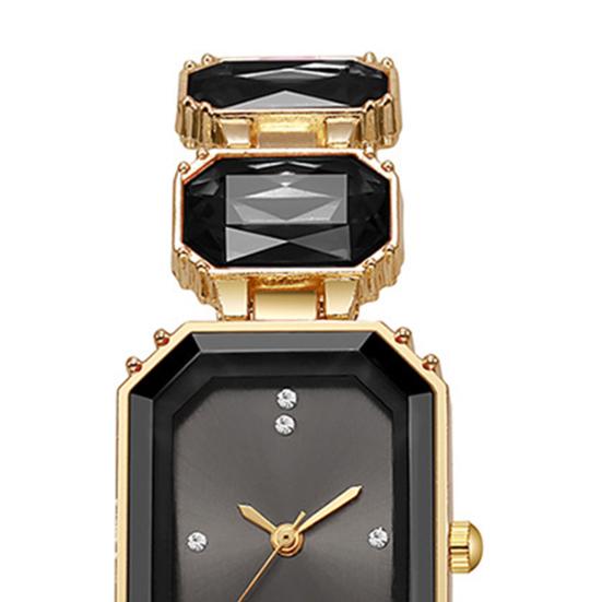 Ladies Bracelet Quartz Watch Sparkling Rhinestone Rectangular Dial Watch Faux Diamond Bracelet Wristwatch for Women Elegant Jewelry Timepiece