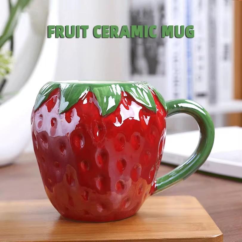 Creative Cute Pet Fruit Cup Ceramic Mug Custom Children Water Cup Milk Cup European And American Office Cup