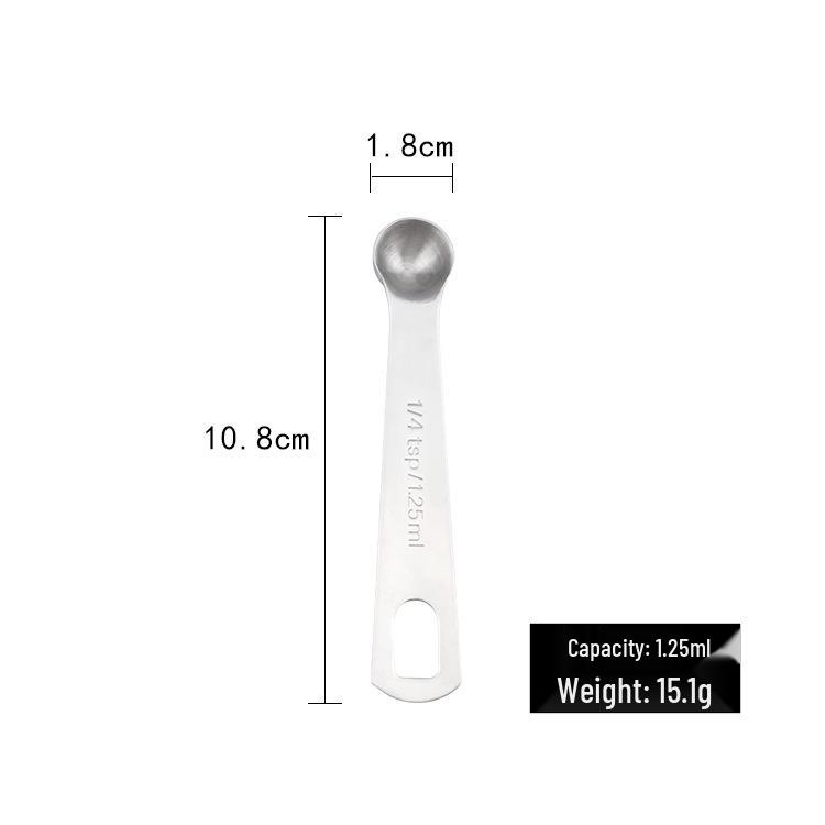 Six-Piece Stainless Steel Measuring Spoon Set for Kitchen and Baking