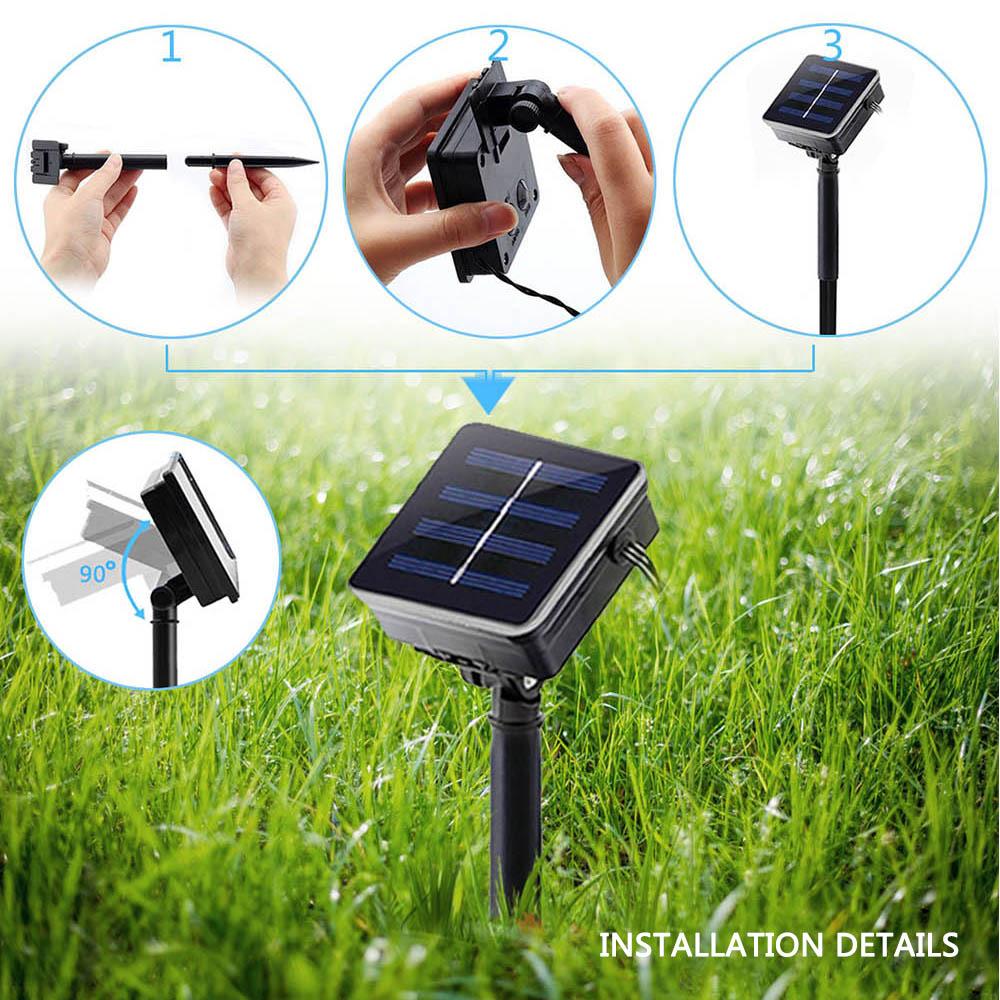 7M/12M Sakura Solar String Lights Garland Lawn Lamp Waterproof Christmas Garden LED Cherry Blossom Fairy Outdoor Lighting Decor