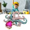 Schöne lila Kopftentakel Oktopus Anstecknadel Brooch Strasssteine 4,4 * 4,5cm Meeresleben Brooch Metalllegierung Tentakel Wicklung Brooch Hut Tasche