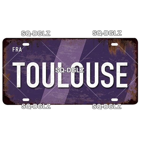 [SQ-DGLZ] Vintage France City Metal Sign Tin Sign Licenses Plate Decor Plaque Metal Vintage Bar Pub Club Home Wall Decoration