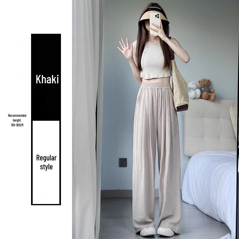 White Yamamoto Women s Summer 2025 Loose Straight-Leg Slimming Pants XL (125-140 catties)