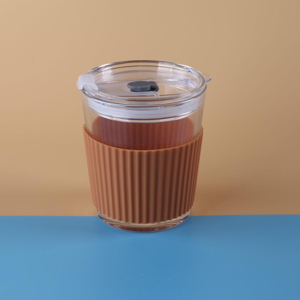 Vertical Stripes Silicone Cup Sleeve Non-slip Heat Insulation Cup Cover Thickened Anti -scald Mug Sleeve Glass
