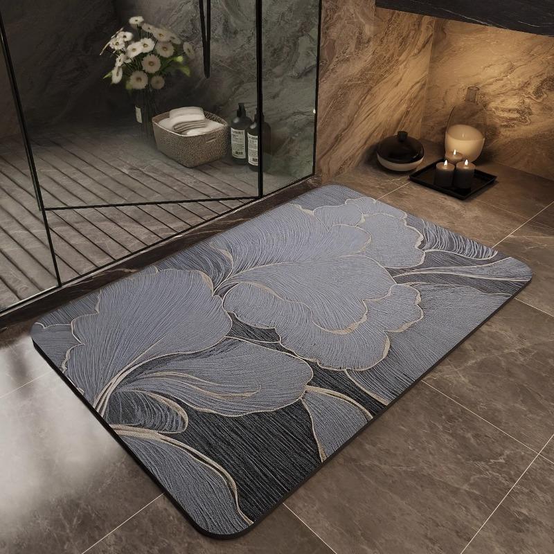 Modern Minimalist Floor Mat Kitchen Bathroom Shower Room Absorbent Quick Drying Carpet Wear-resistant Non-slip Easy To Maintain