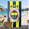 Fenerbahce Bedrucktes Schnelltrocknendes Strandtuch Super Saugfähig Weich Leichtes Badetuch für Pool Sommer Reisen