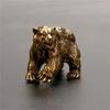 Vintage Copper Brown Bear Statue Solid Brass Polar Animal Crafts Home Decoration Mini Tea Table Pet Desk Accessories Technology