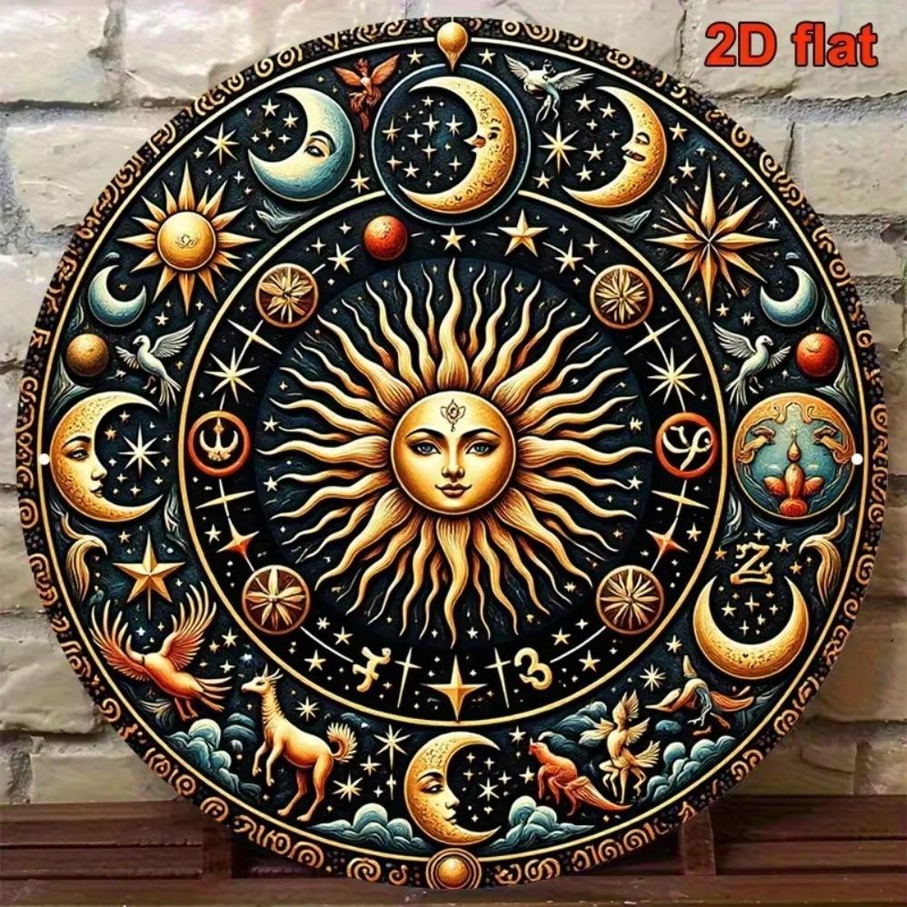 OrientalAura 1pc Yin Yang Bagua Aluminum Sign - 8 Inch Round HD Printed Metal Decor - Weather Resistant for Home