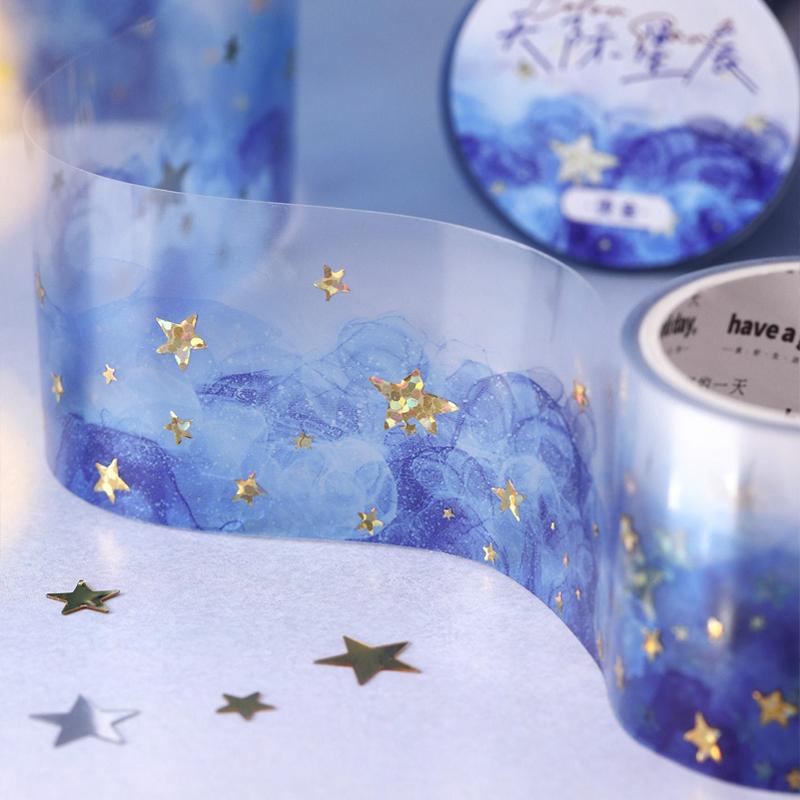 35mmx2m Watercolour Swoosh Hot Stamping Tape Handbook Stationery DIY Handmade Scrapbook Diary Decorative Washi Tapes