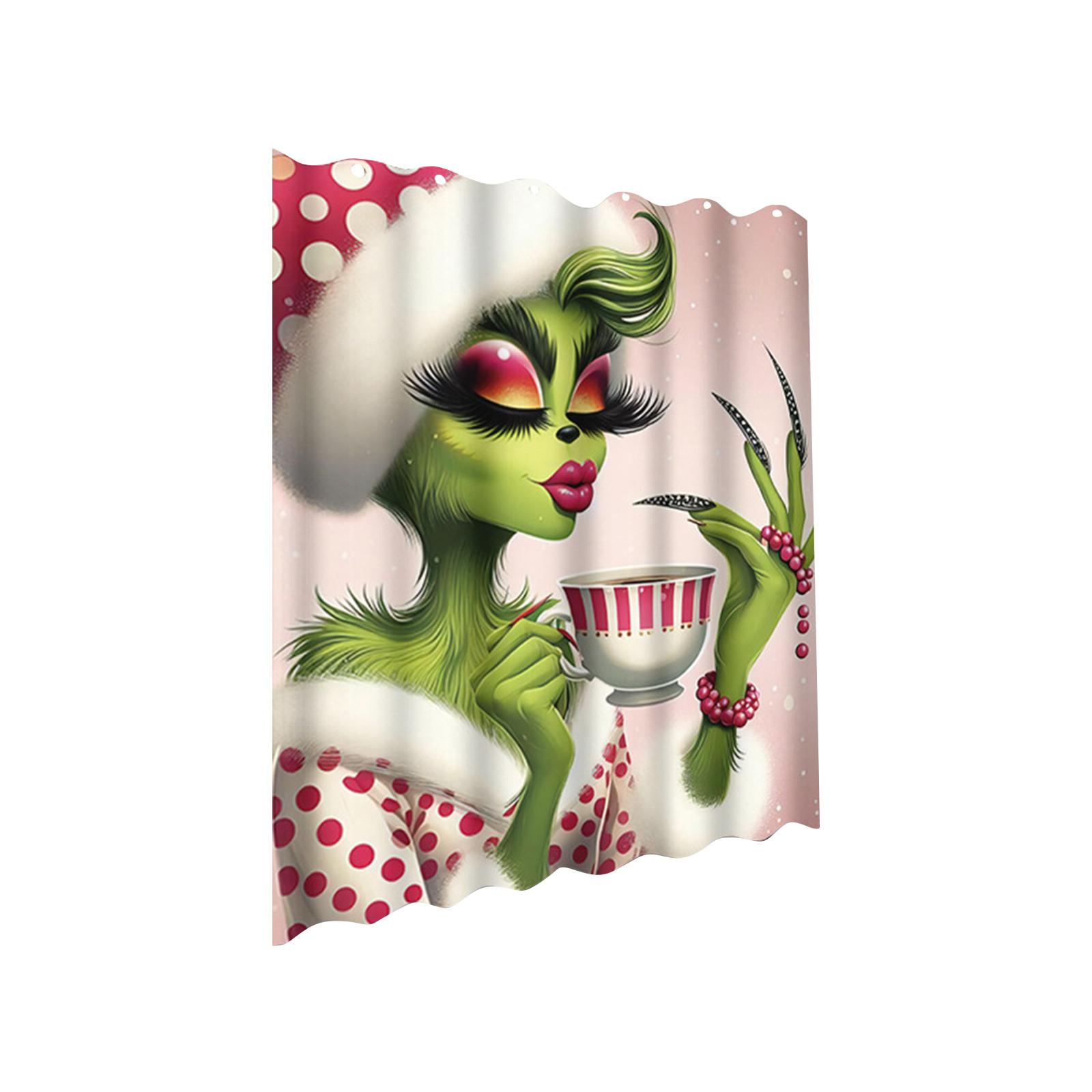 

Рождественские украшения Занавеска для душа: Рождественский водонепроницаемый декор для ванной комнаты с 12 крючками 72x72 дюйма One Size