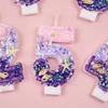 0-9 Number Gradient Candles Mermaid Birthday Decoration Cake Candles Balls for Cakes Birthday Party Cake Decorating Supplies