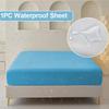 Solid Color Waterproof Bedsheet, Soft and Comfortable Bedding Mattress Protective Cover Suitable for Bedrooms, Guest Rooms, Fitted Sheet No Pillowcase