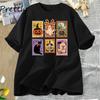 Retro Halloween Cat Ghost T Shirt Girly Halloween Fall Spooky Season Tshirt Pumpkin Spooky Mama Tshirt Casual Short Sleeve