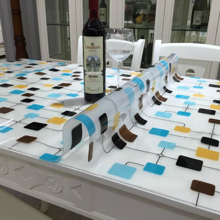 0.8mm Soft Glass PVC Waterproof Oil-proof Heat-resistant Dining Table Protector