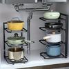 Multi Layer Pot Rack Kitchen Organizer Shelf Cookware Storage Stand Cabinet Divider Pan Holder